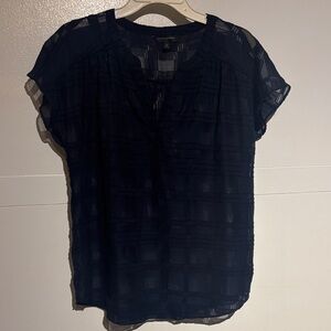 Banana Republic Dark Blue Sheer Blouse